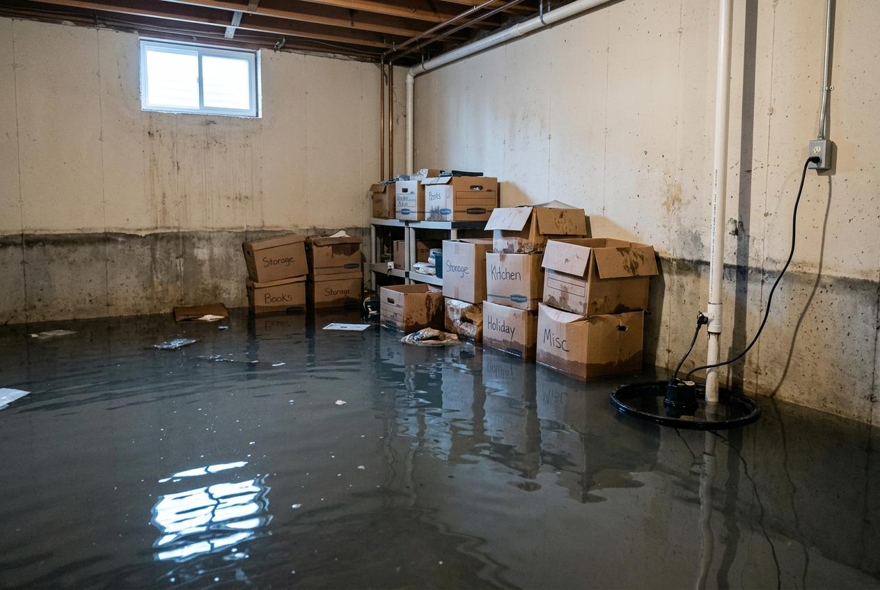 Basement Water Damage — professional water restoration service